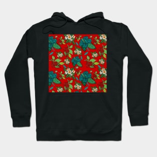 Christmas Australian Hibiscus and Frangipanni Flowers Hoodie